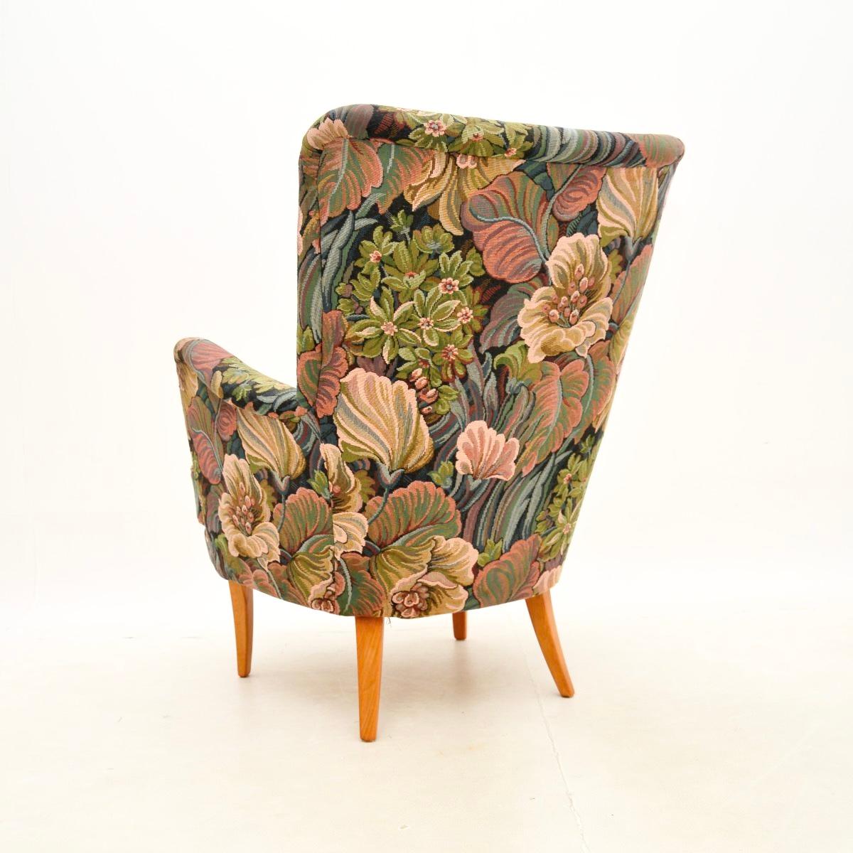 Vintage Swedish Armchair by Carl Malmsten For Sale 2