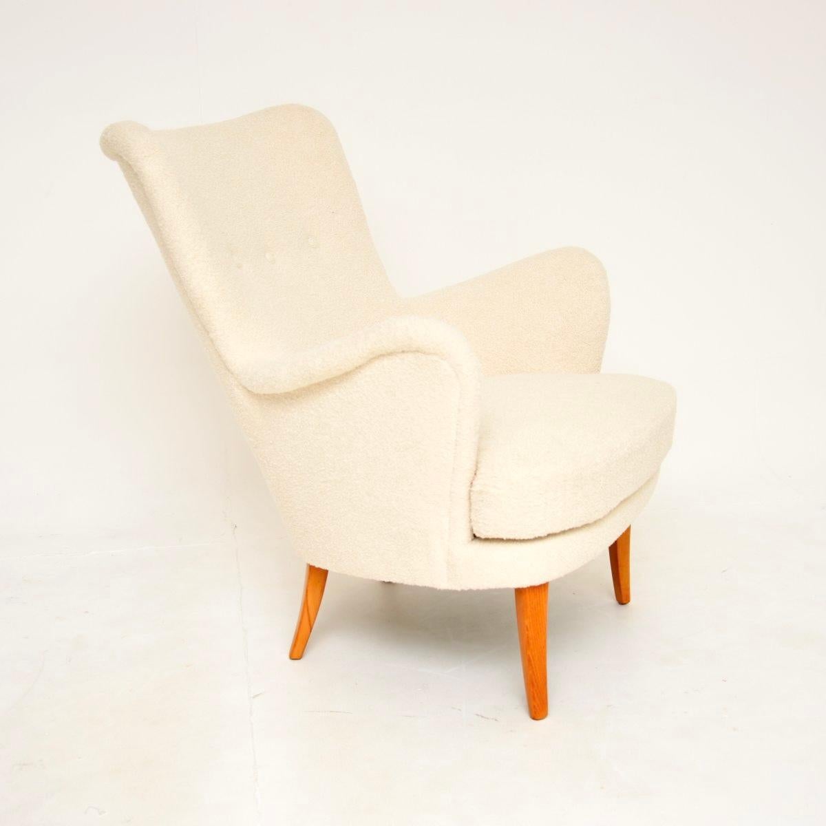 Mid-Century Modern Fauteuil suédois vintage par Carl Malmsten en vente