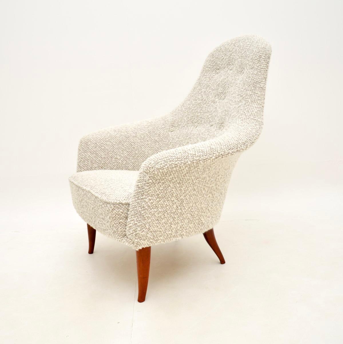 Vintage Swedish Armchair by Kerstin Horlin Holmquist In Good Condition For Sale In London, GB