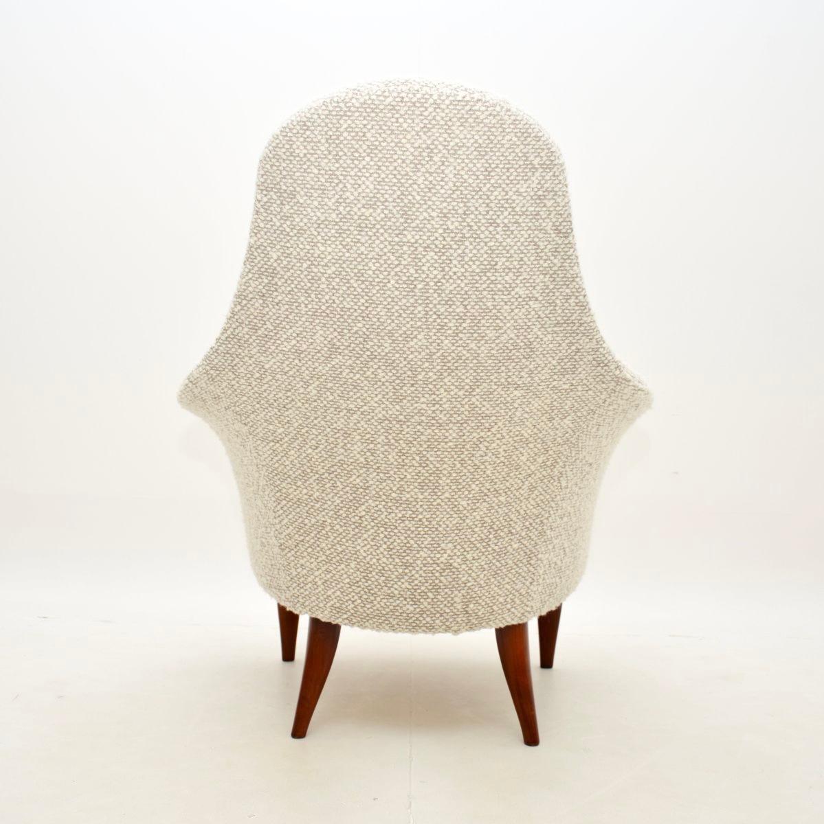 Bouclé Vintage Swedish Armchair by Kerstin Horlin Holmquist For Sale