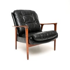 Vintage Swedish Armchair in Leather by Inge Andersson