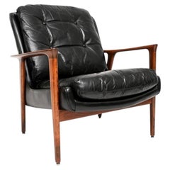 Vintage Swedish Armchair in Leather by Inge Andersson