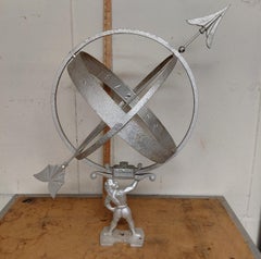 Vintage Swedish Armillary Sundial Signed