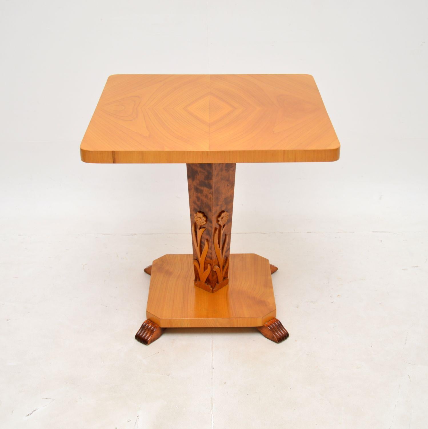 Vintage Swedish Art Deco Satin Birch and Elm Occasional Table In Good Condition For Sale In London, GB