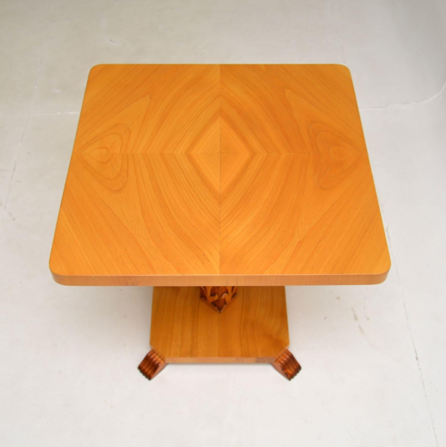 Mid-20th Century Vintage Swedish Art Deco Satin Birch and Elm Occasional Table For Sale