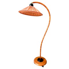 Retro Swedish Art Deco Style Wooden Markslöjd Floor Lamp, 1960s
