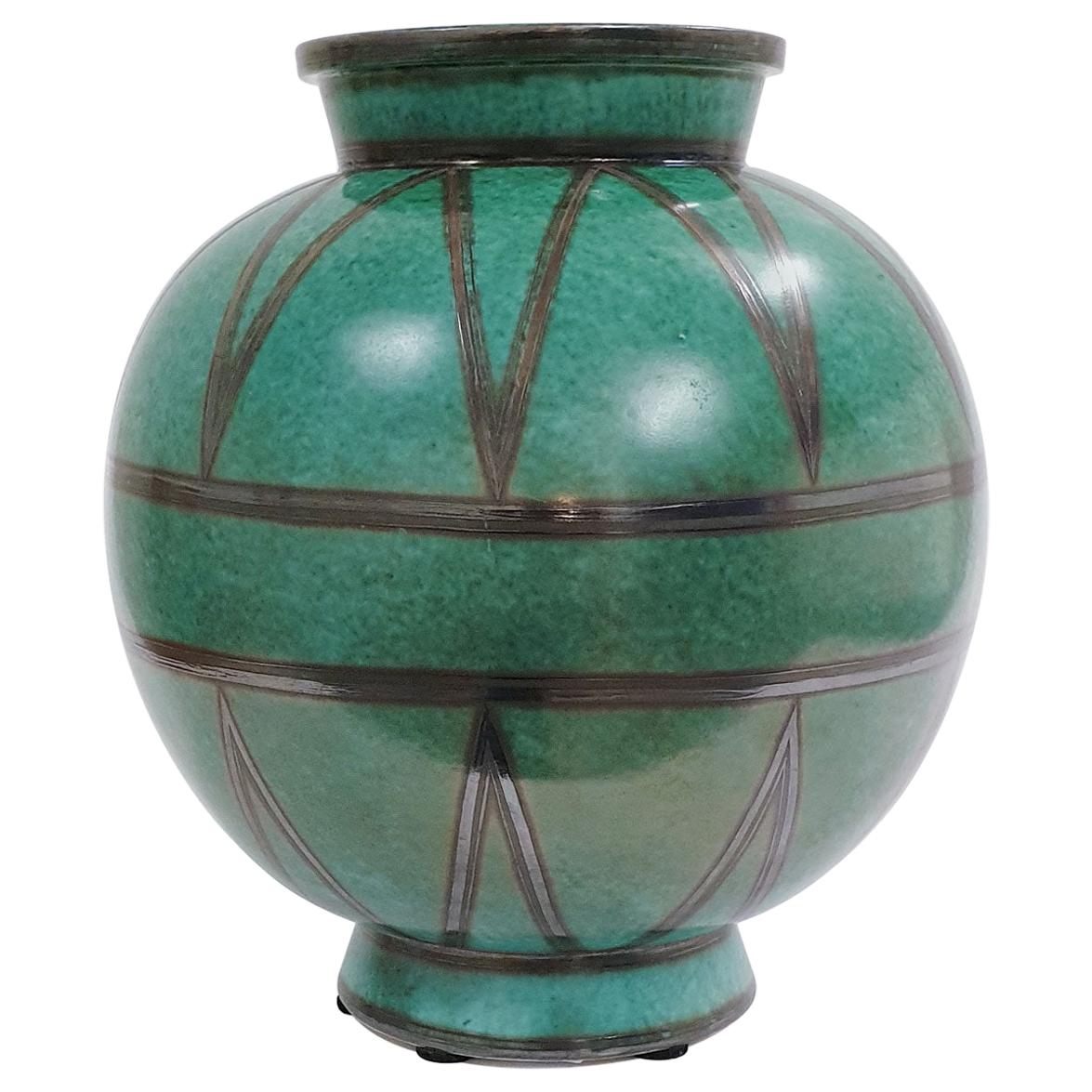 Vintage Swedish Art Deco Vase by Wilhelm Kåge, Gustavsberg, Sweden For Sale