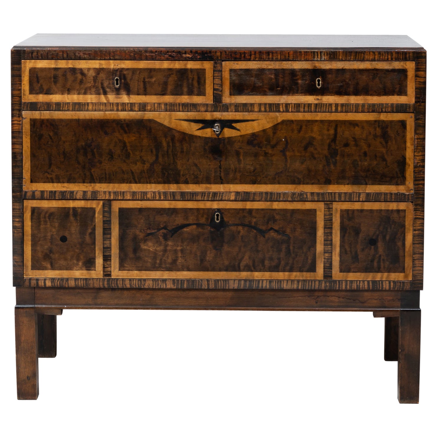 Vintage Swedish Art Deco Veneered Commode