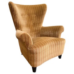 Vintage Swedish Art Moderne "Funkis" Lounge Wing Chair c 1940 - Entièrement restauré