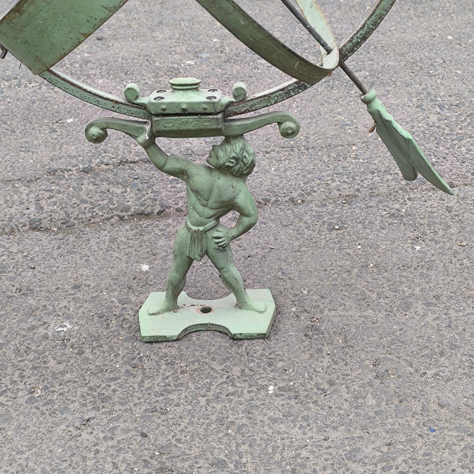 Vintage Swedish Atlas Armillary Sundial Attributed to Sune Roth For Sale 4