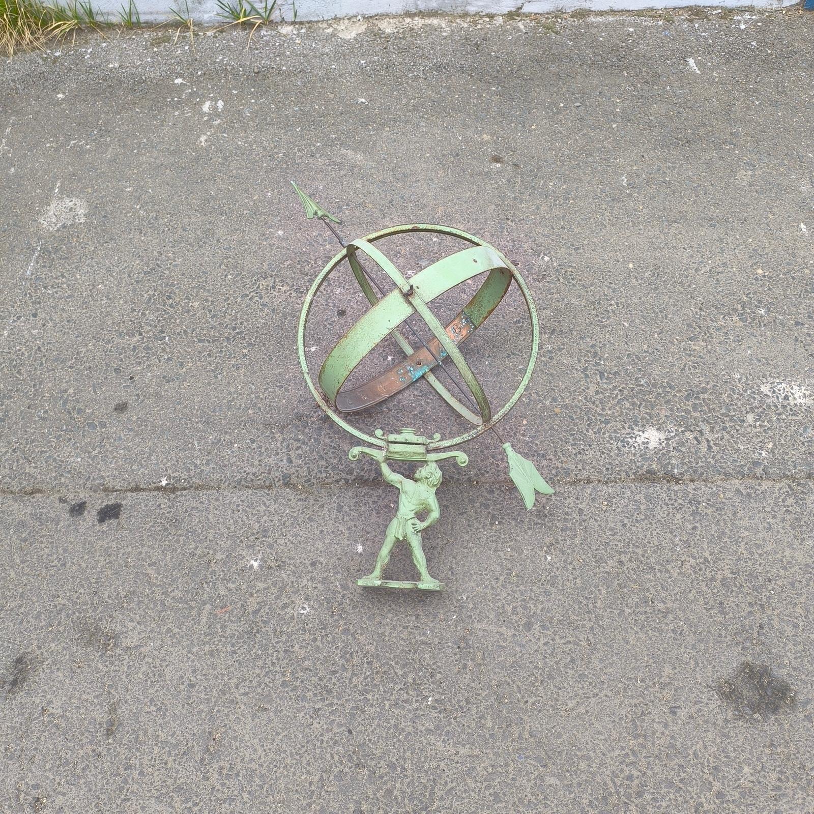 Vintage Swedish Atlas Armillary Sundial Attributed to Sune Roth For Sale 5