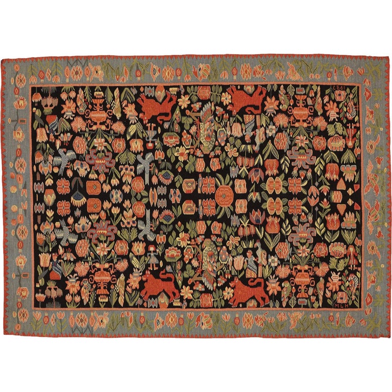 Vintage Swedish Bed Cover/Tapestry by Malmöhus Läns Hemslöj, 1927 For