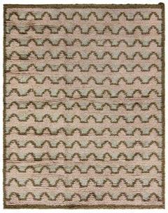 Vintage Swedish Beige With Tan Rug Pile Rug By Sigvard Bernadotte