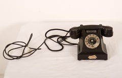 Vintage Swedish Black Bakelite Table Phone