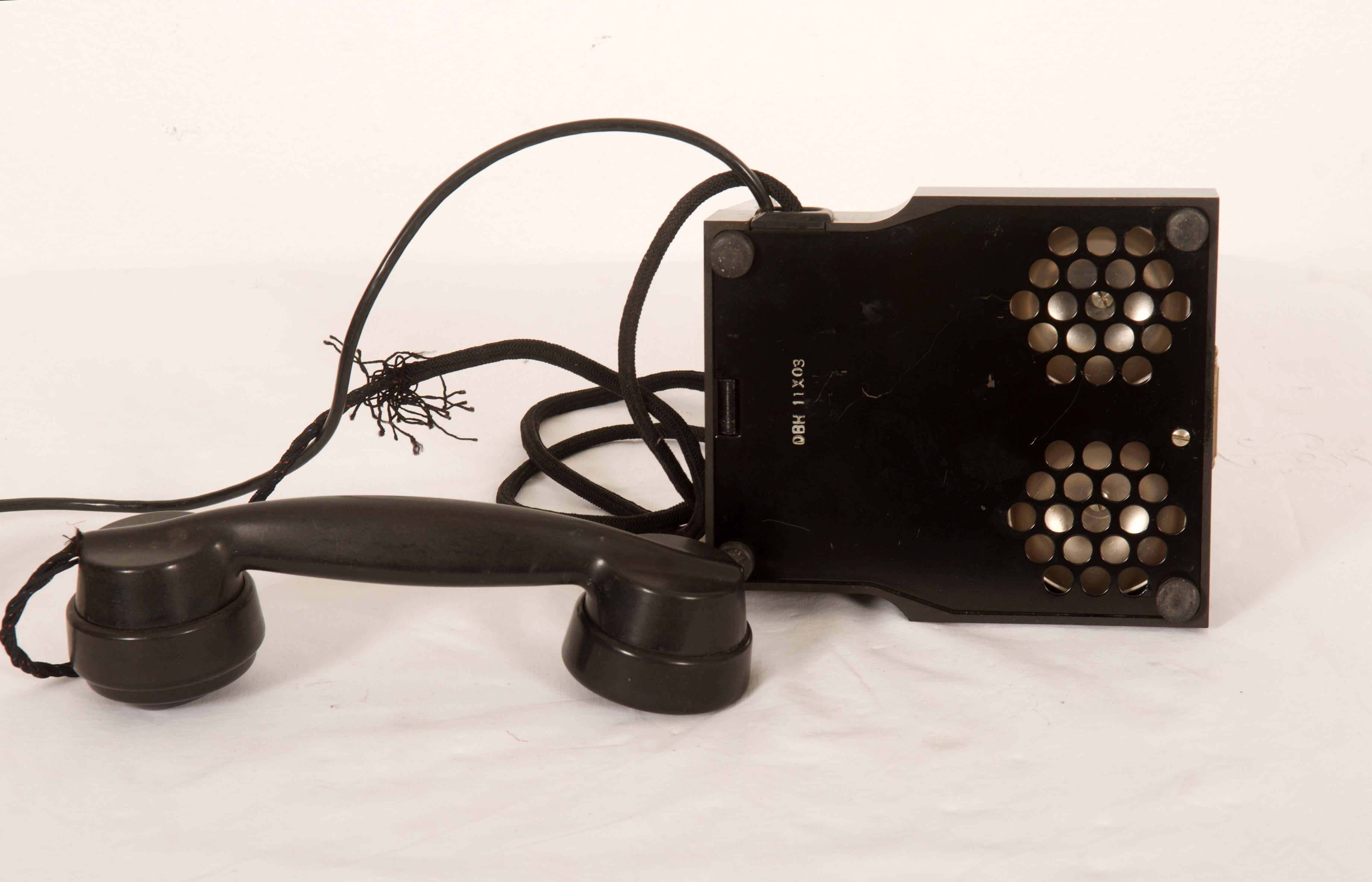 Vintage Swedish Black Bakelite Table Phone For Sale 3