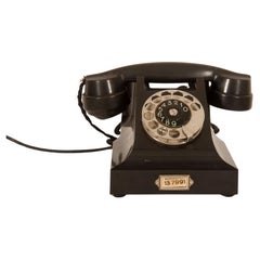 Vintage Swedish Black Bakelite Table Phone