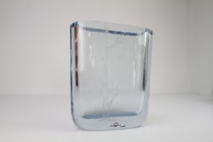 Vintage Swedish Blue Crystal Vase by Asta Strömberg for Strömbergshyttan, 1950.