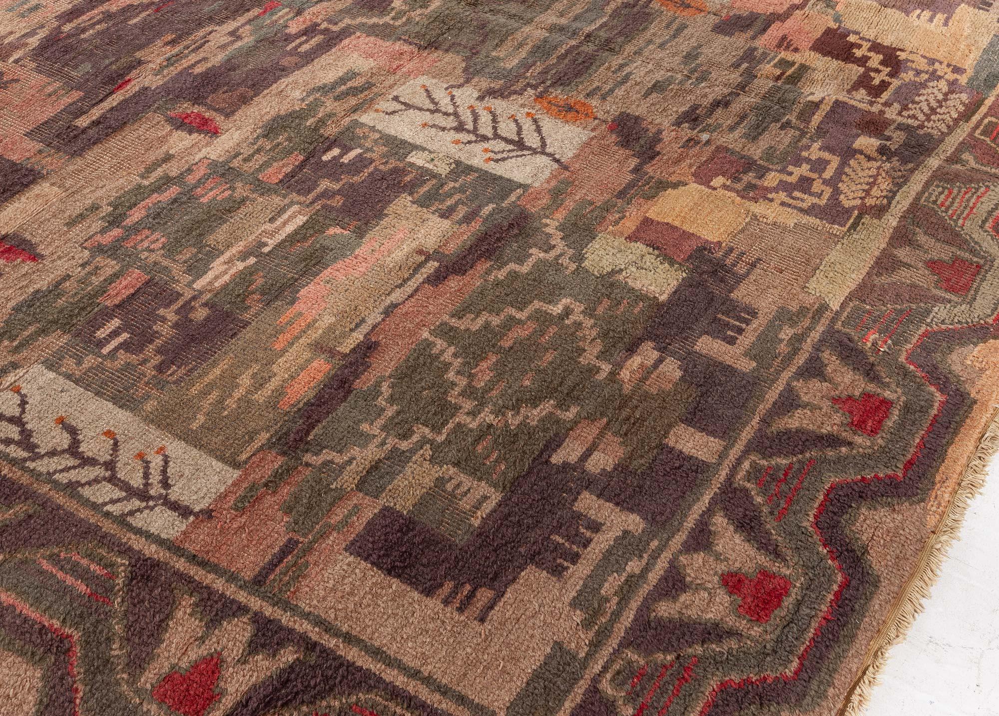 Schwedischer Vintage-Teppich im kühnen abstrakten Design im Angebot 1