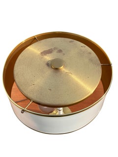 Vintage Swedish Borens Table Lamp in Brass and White