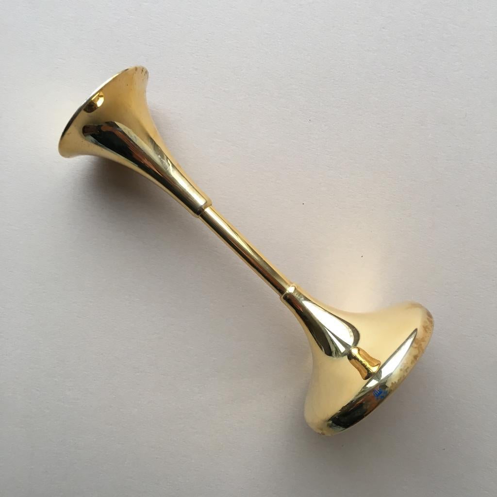 Vintage Swedish Brass Candleholder In Good Condition For Sale In Riga, Latvia