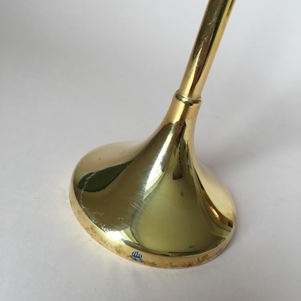 Vintage Swedish Brass Candleholder For Sale 1