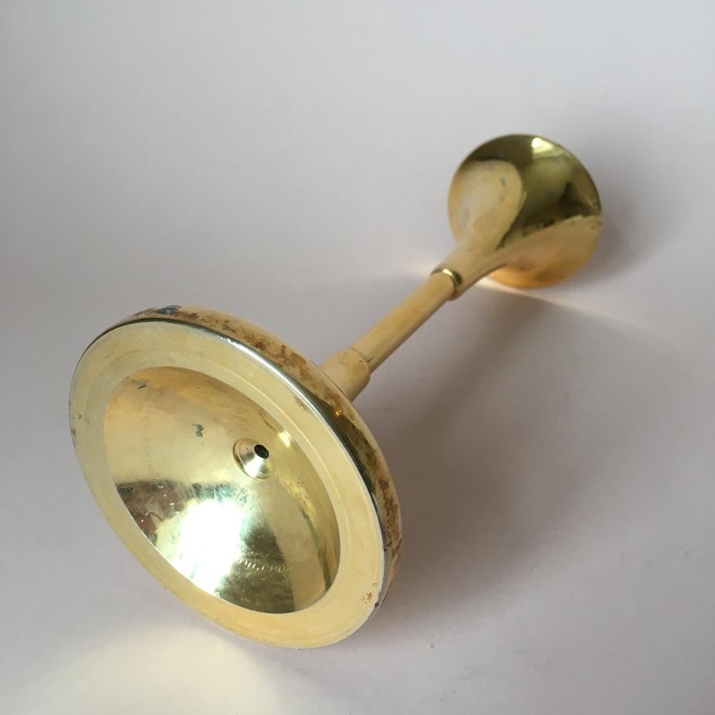 Vintage Swedish Brass Candleholder For Sale 2