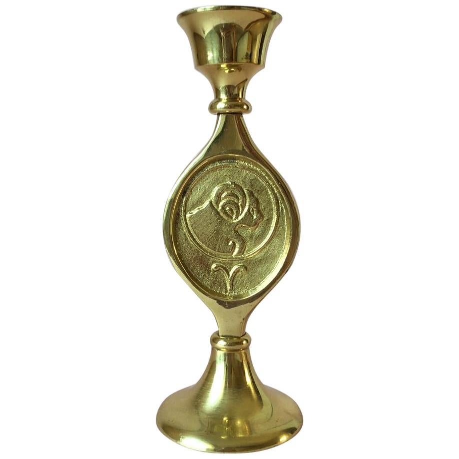 Vintage Swedish Brass Candleholder from Scandia Massing