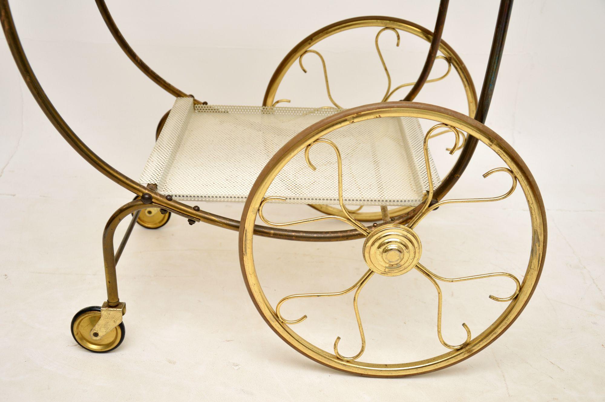 Vintage Swedish Brass Drinks Trolley by Josef Frank 7