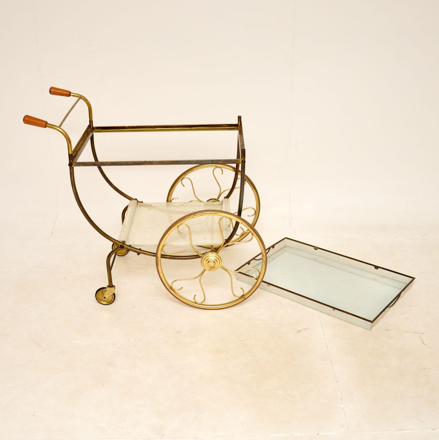 Vintage Swedish Brass Drinks Trolley by Josef Frank 2