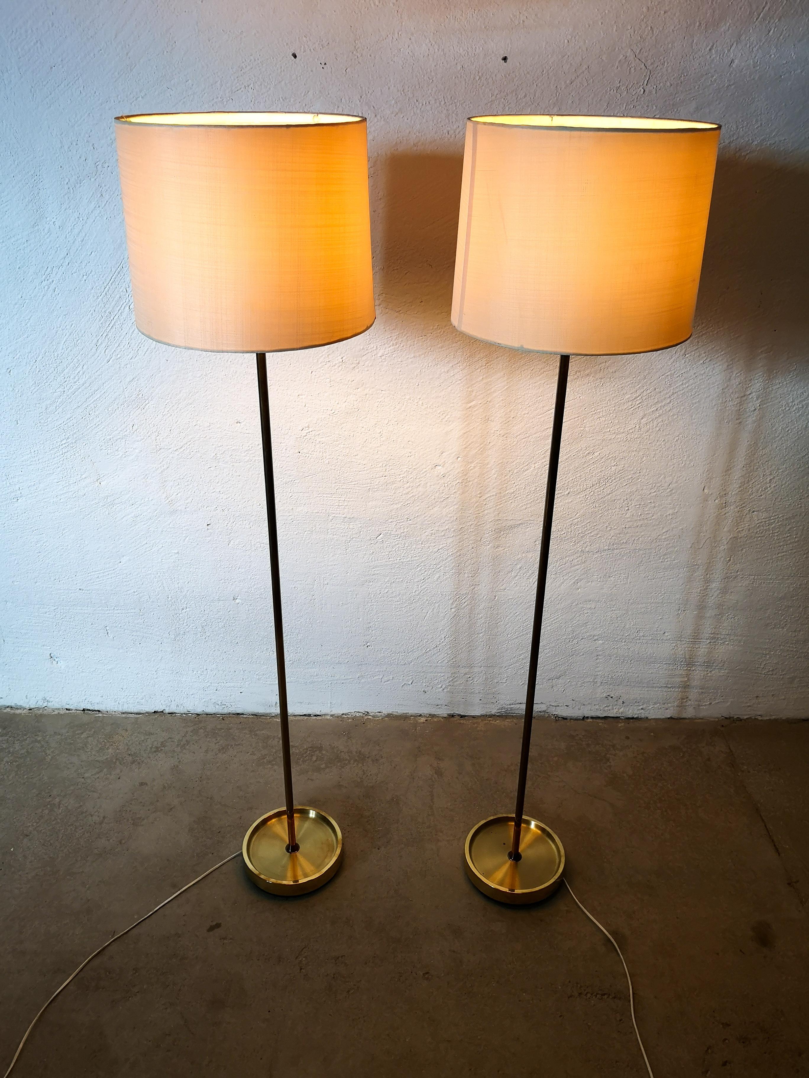 Vintage Swedish Brass Floor Lamps 1960s Fagerhults Belysning 5