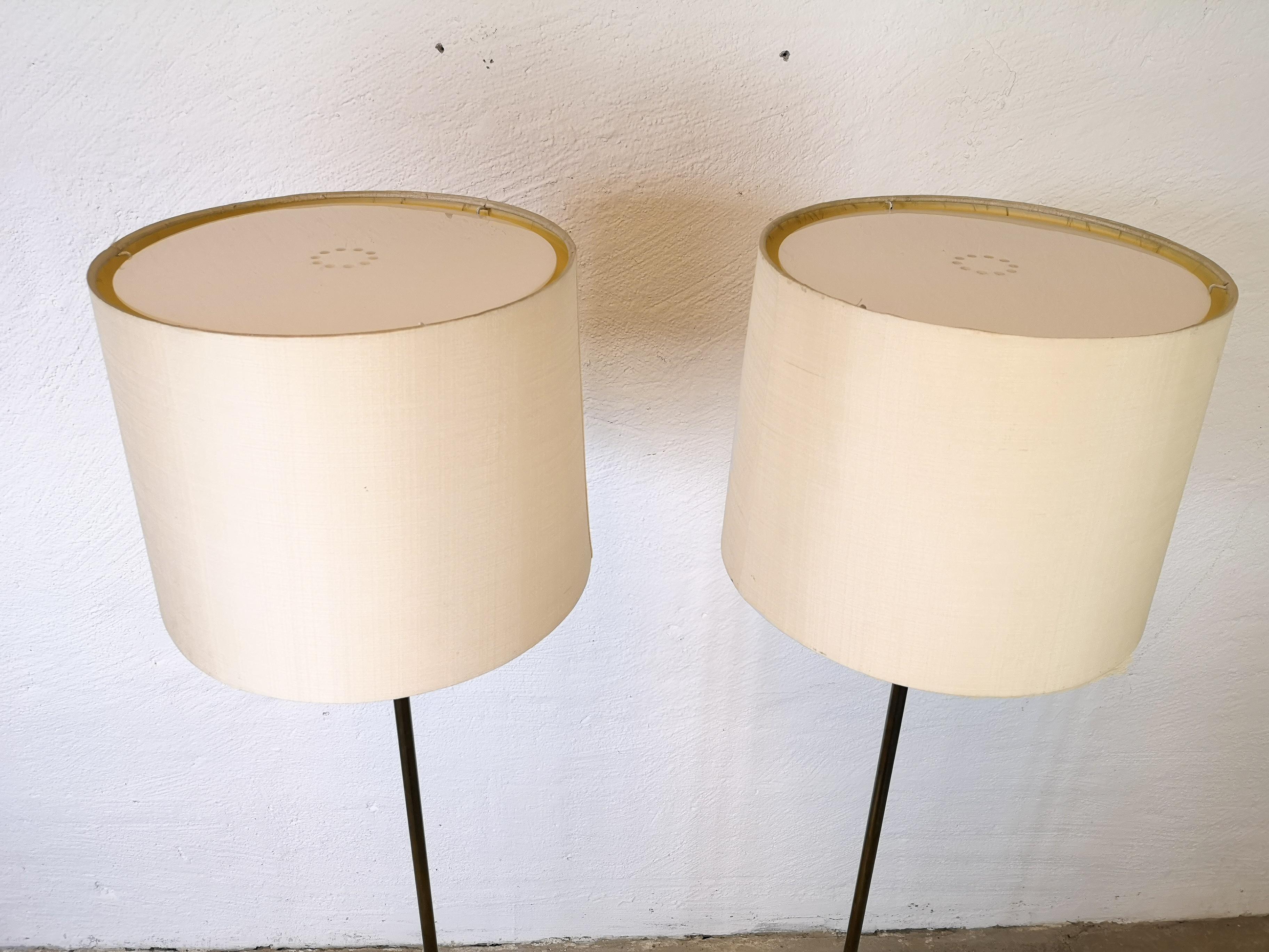 Vintage Swedish Brass Floor Lamps 1960s Fagerhults Belysning In Good Condition In Hillringsberg, SE