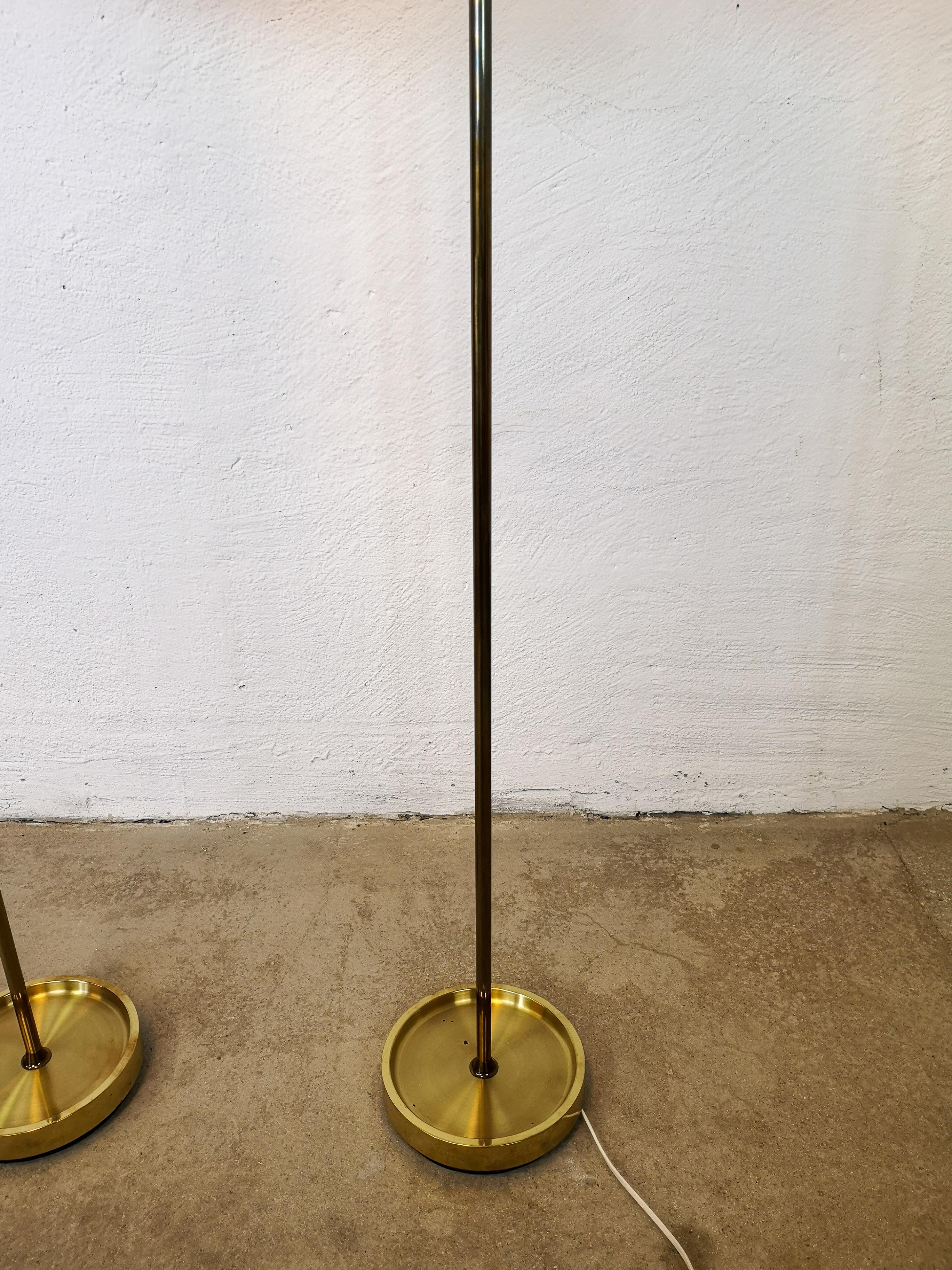 Vintage Swedish Brass Floor Lamps 1960s Fagerhults Belysning 1