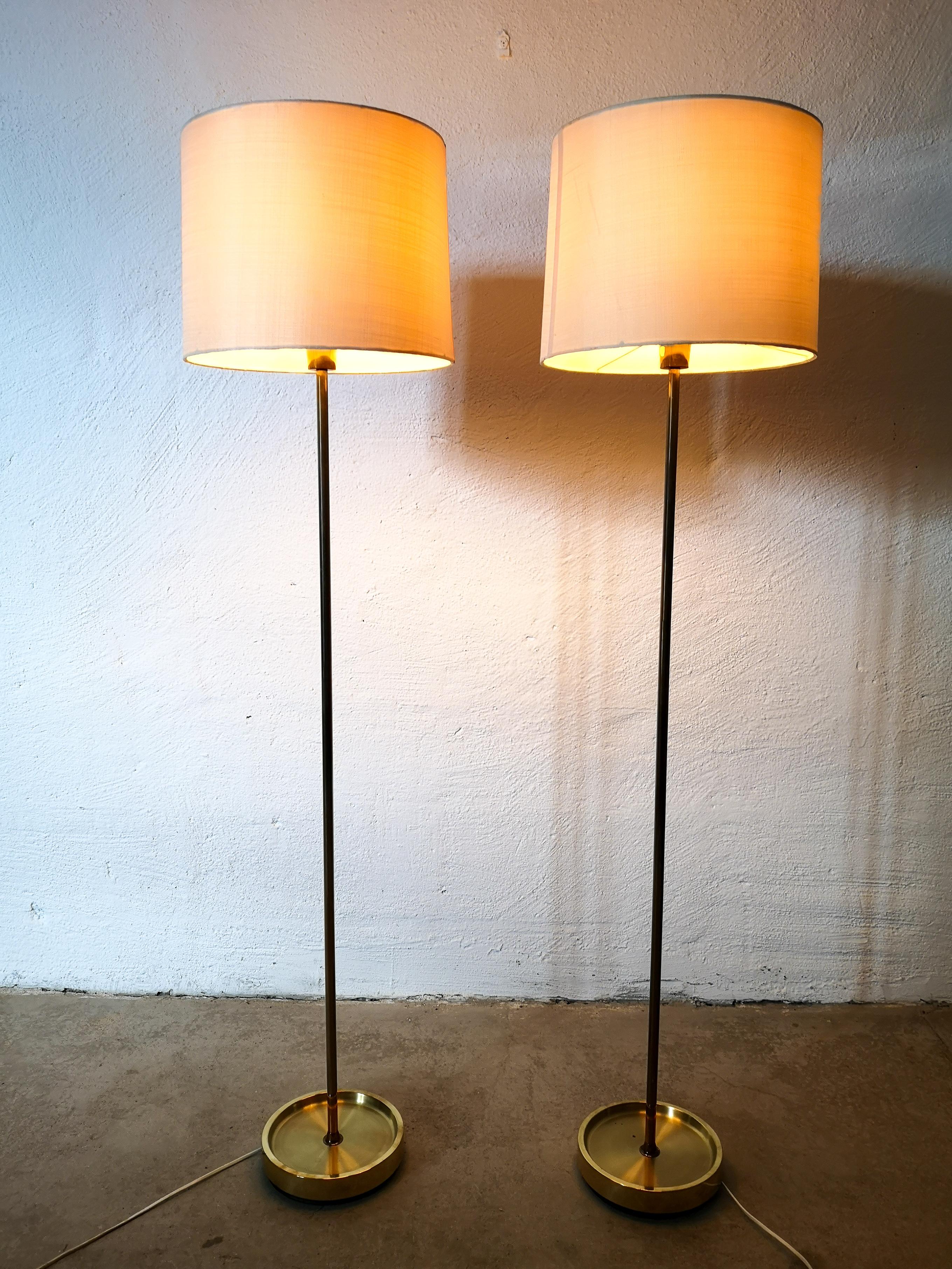 Vintage Swedish Brass Floor Lamps 1960s Fagerhults Belysning 4