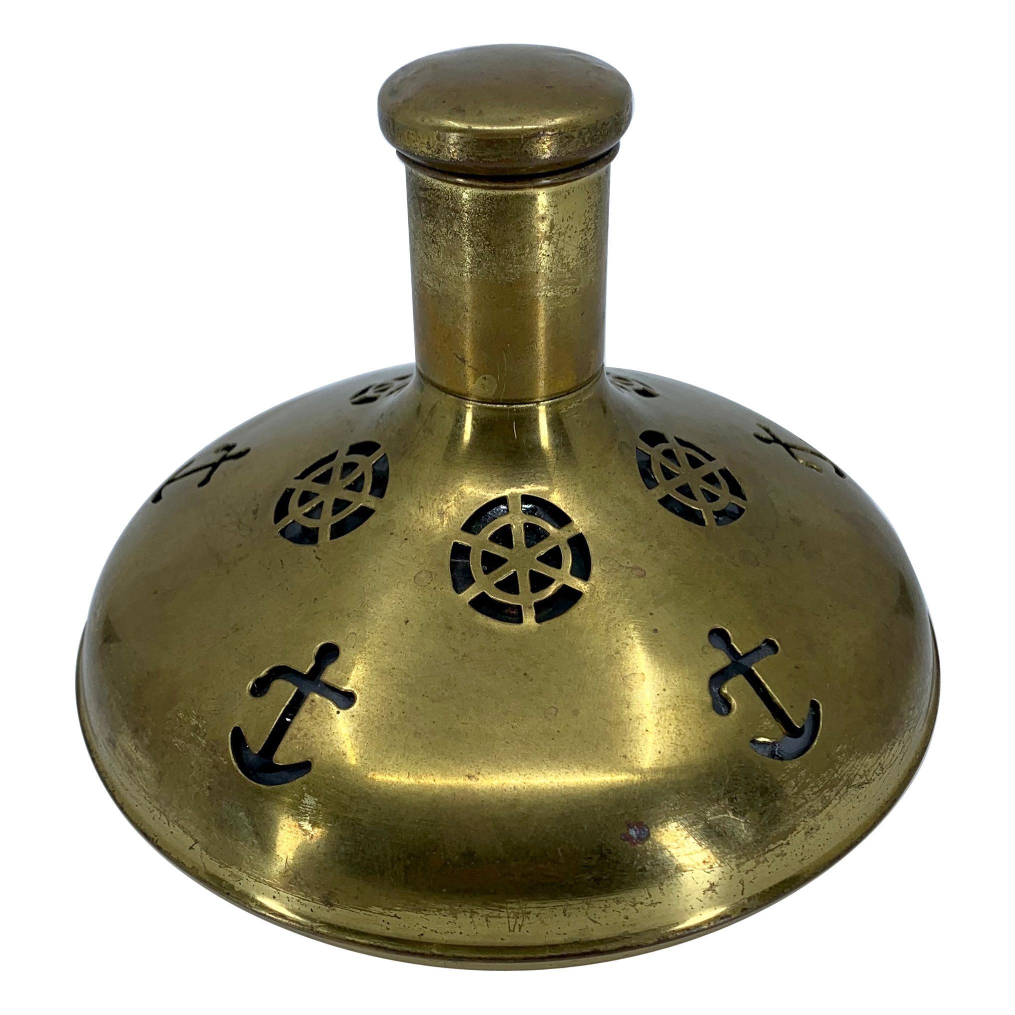 Vintage Swedish Brass Nautical Flask