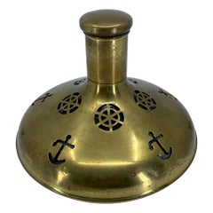 Vintage Swedish Brass Nautical Flask