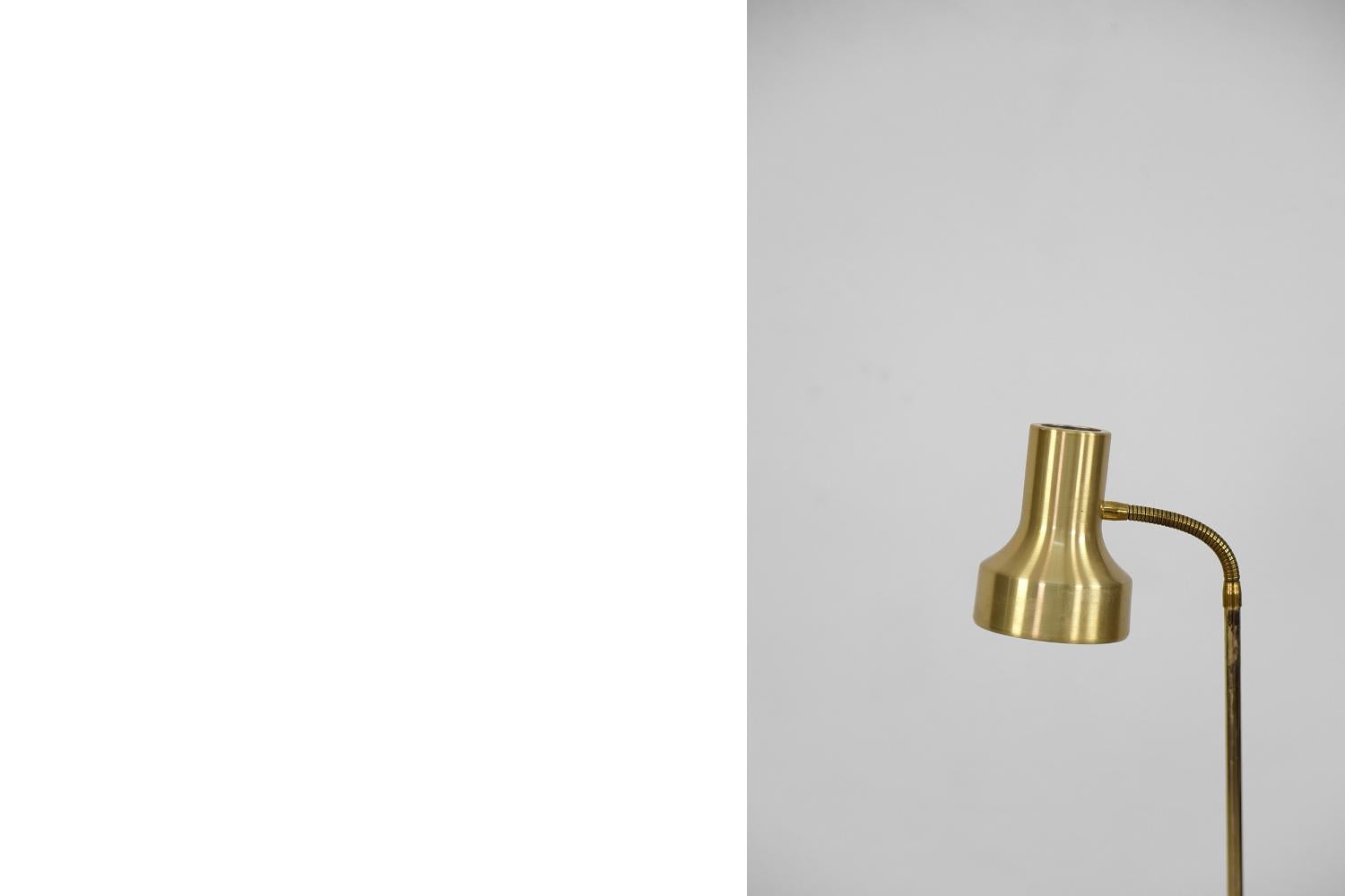 Midcentury Swedish in Gold Brass Floor Lamp from Montör, Original Vintage, 1970s For Sale 1