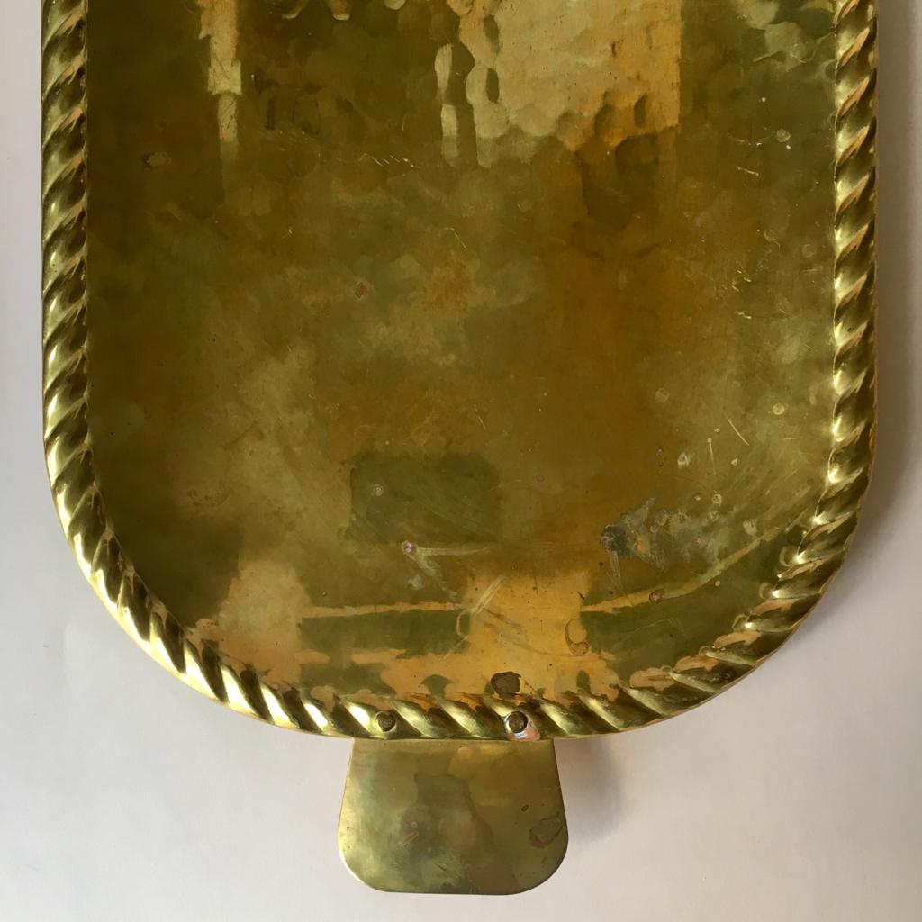 Hollywood Regency Vintage Swedish Brass Tray For Sale