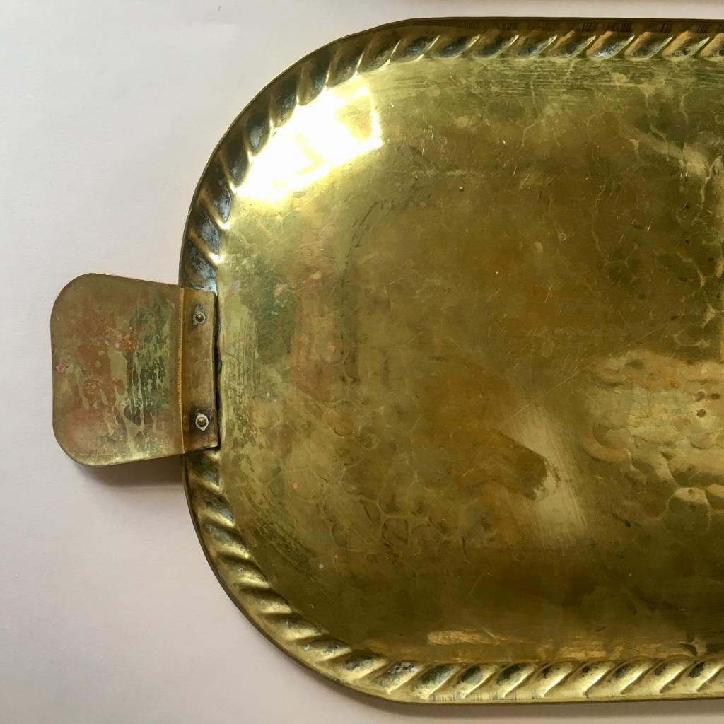 Vintage Swedish Brass Tray In Good Condition For Sale In Riga, Latvia