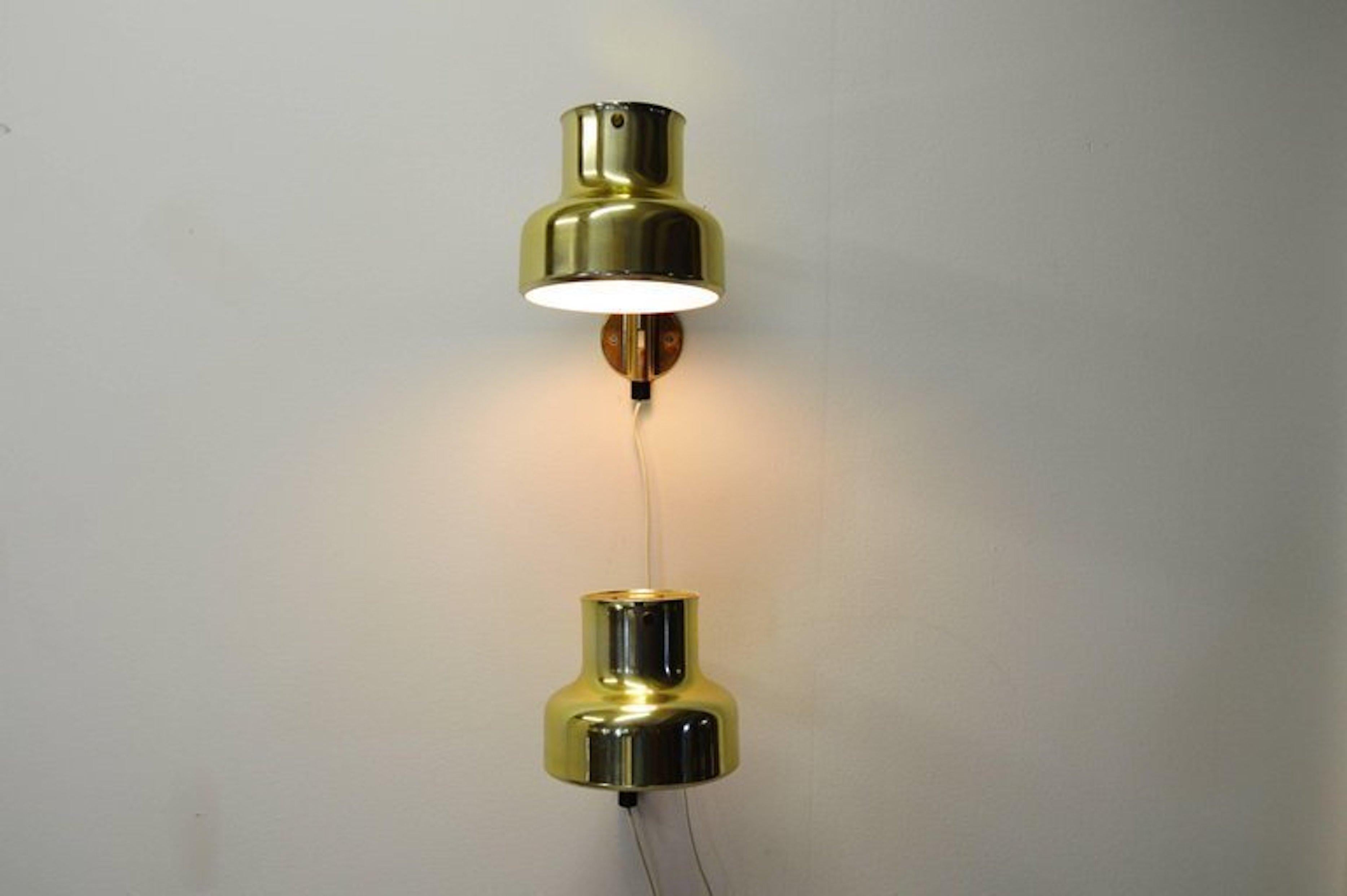 Mid-Century Modern Vintage Swedish Bumling Wall Sconces in Brass by Anders Pehrson For Sale