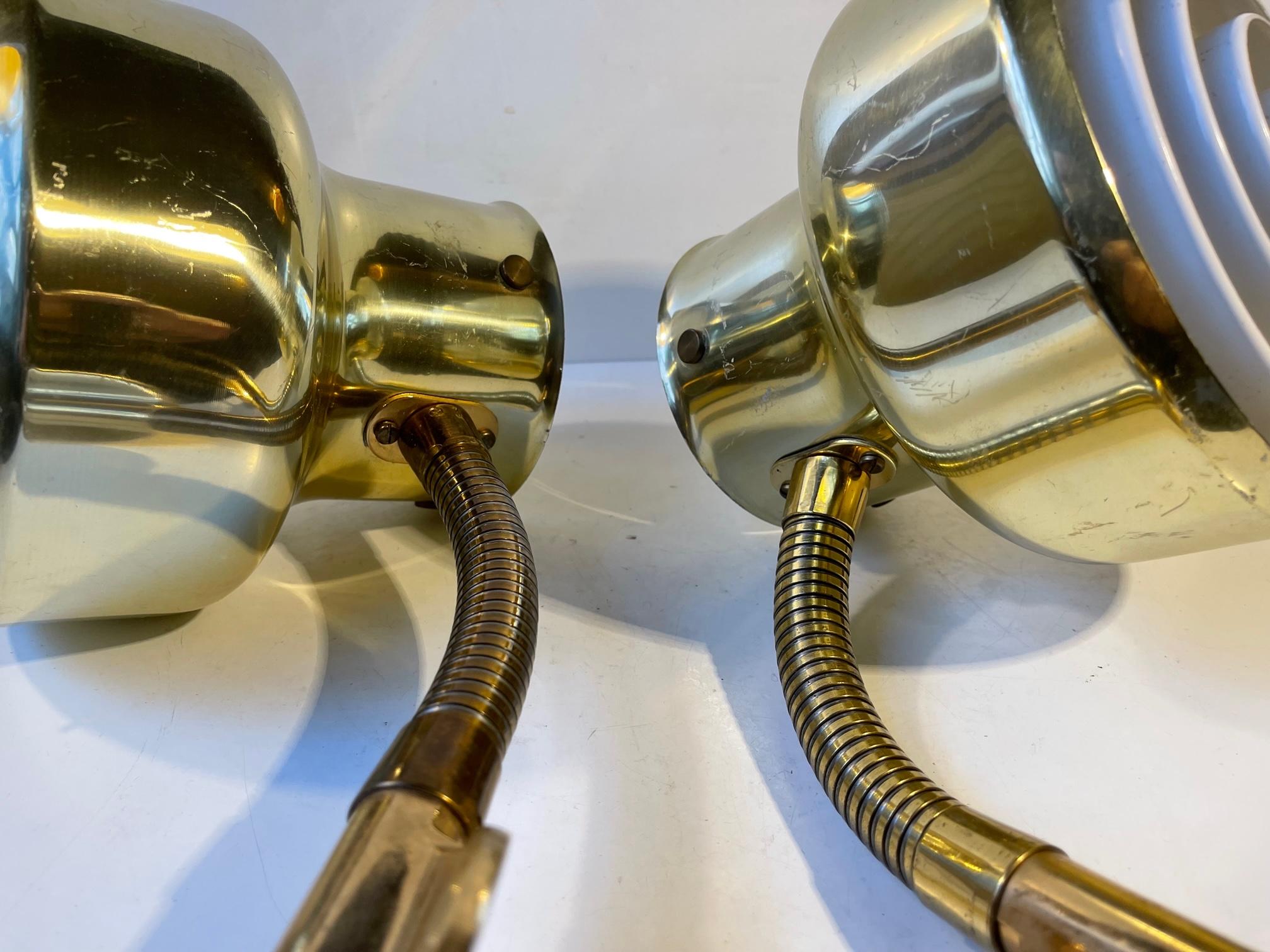 Danish Vintage Swedish Bumling Wall Sconces in Brass by Anders Pehrson For Sale