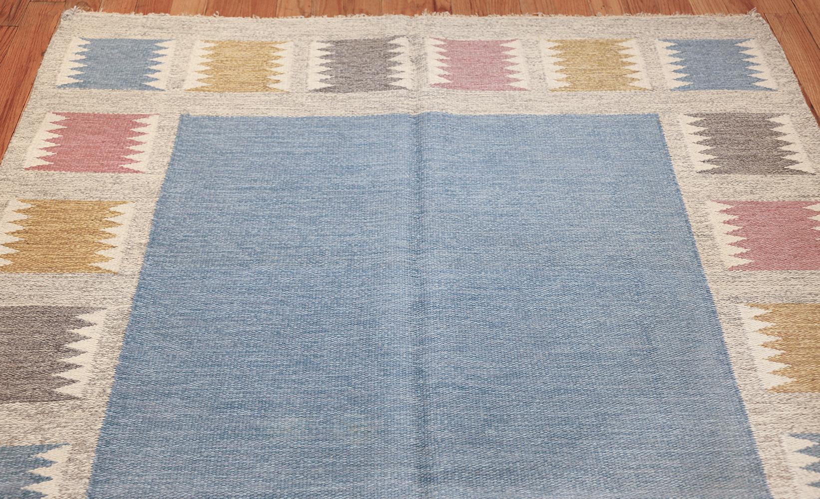 Hand-Woven Vintage Swedish Carpet by Birgitta Söderkvist. Size: 5 ft 5 in x 7 ft 9 in For Sale