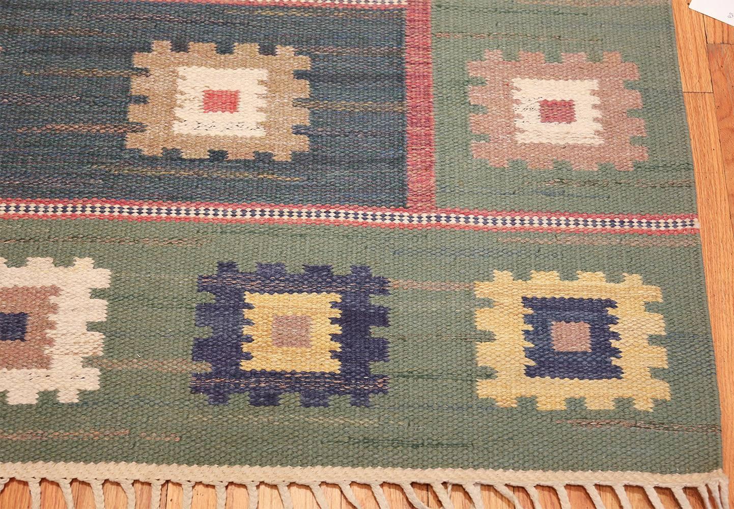 Wool Vintage Swedish Carpet by Marta Maas-Fjetterström. Size: 5 ft 7 in x 8 ft 4 in