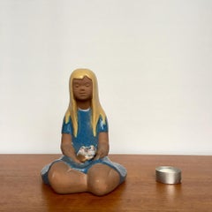 Vintage Swedish Ceramic Figurine "Girl with Nestlings" from Jie Gantofta, 1970s
