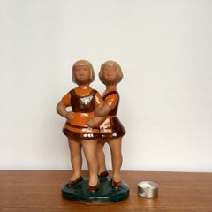 Vintage Swedish Ceramic Figurine "Girls" from Jie Gantofta, 1970s