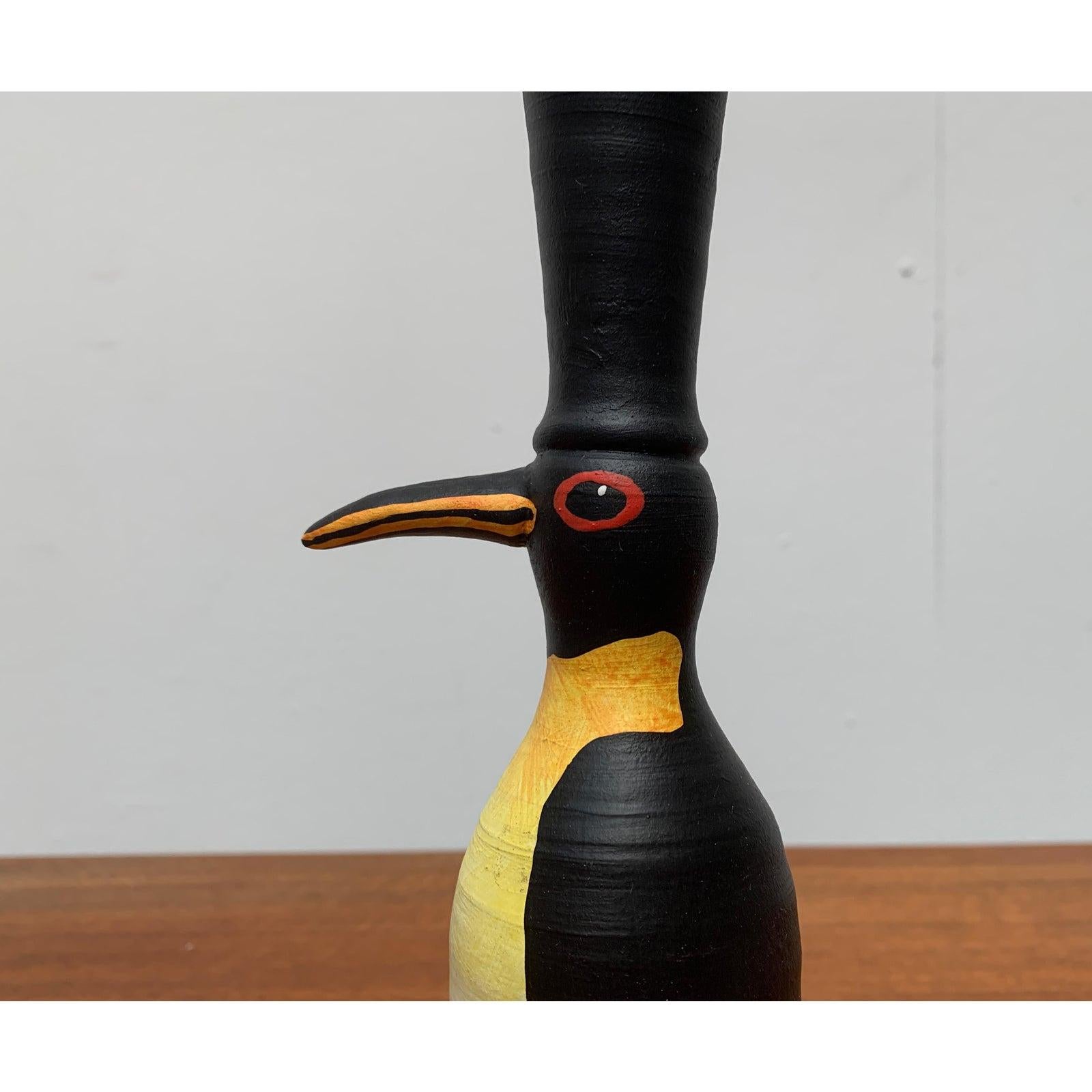 Schwedischer Pinguin-Kerzenständer aus Keramik von Eva Strömberg für Medevi, 1970er Jahre im Angebot 6