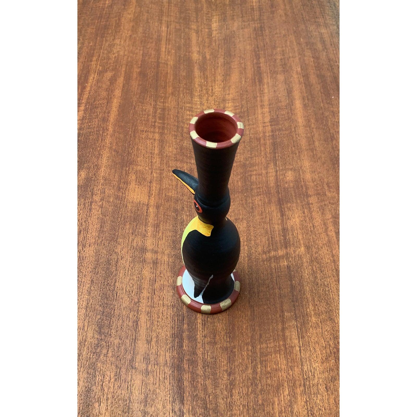Schwedischer Pinguin-Kerzenständer aus Keramik von Eva Strömberg für Medevi, 1970er Jahre im Zustand „Hervorragend“ im Angebot in Hamburg, DE
