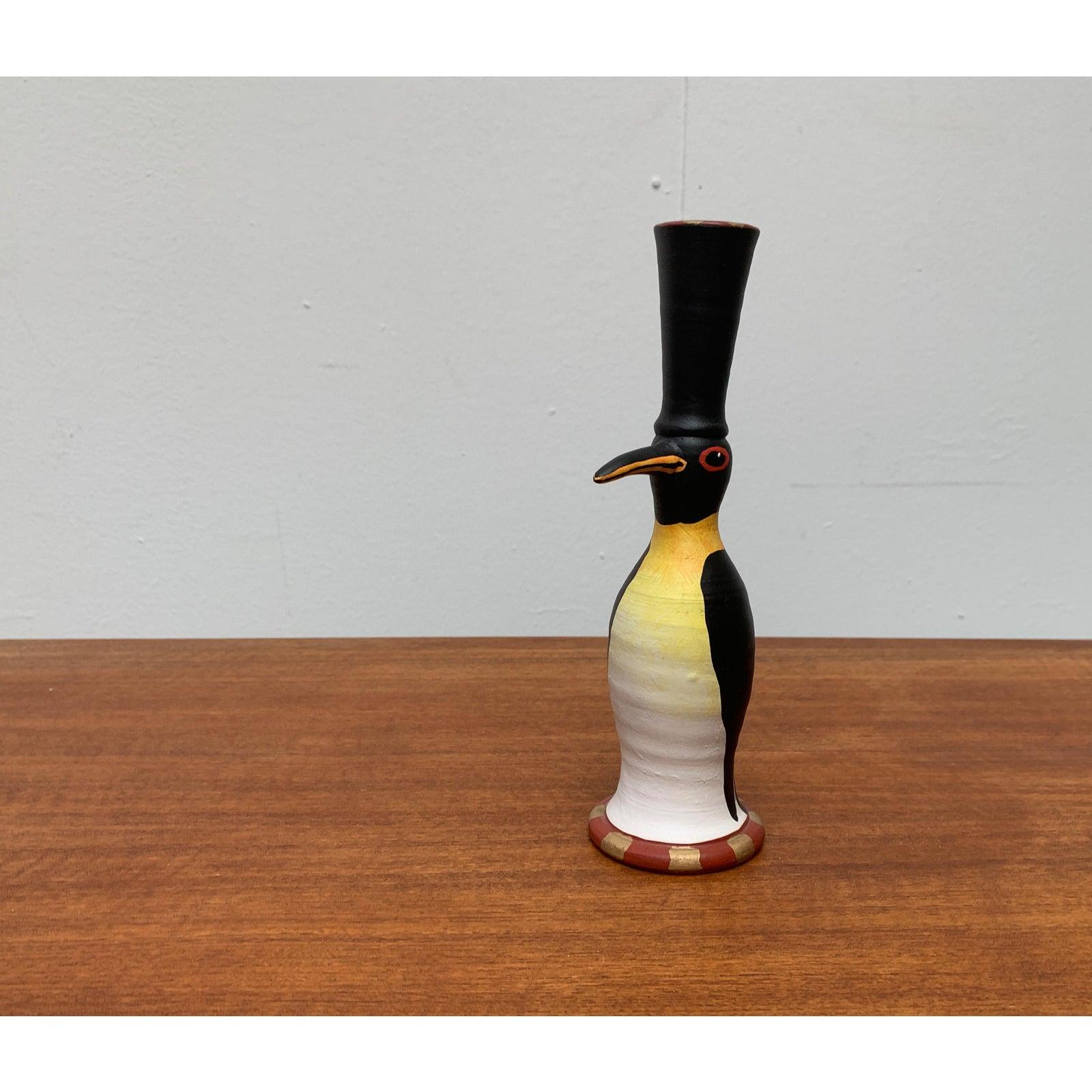 Schwedischer Pinguin-Kerzenständer aus Keramik von Eva Strömberg für Medevi, 1970er Jahre im Angebot 2