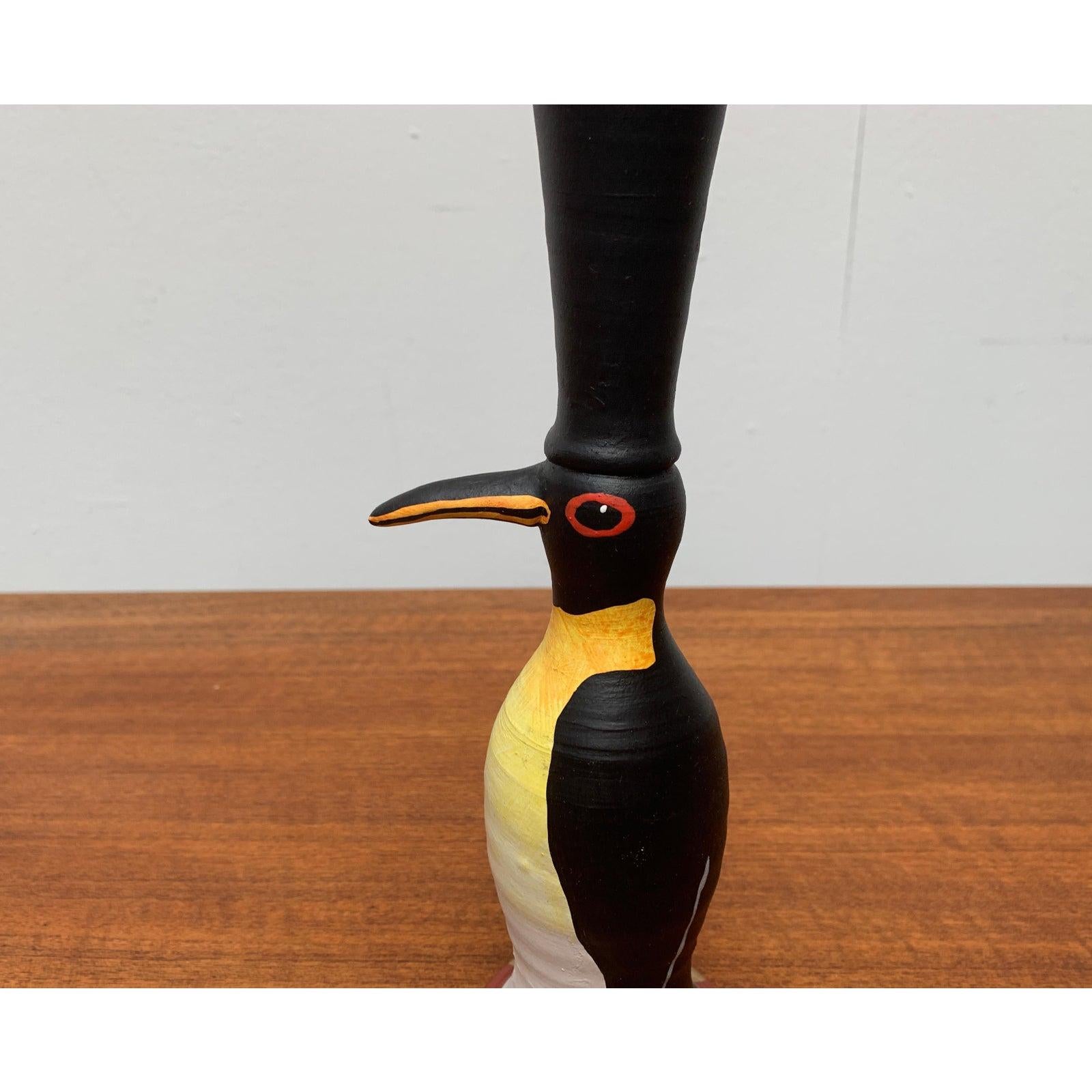 Schwedischer Pinguin-Kerzenständer aus Keramik von Eva Strömberg für Medevi, 1970er Jahre im Angebot 3