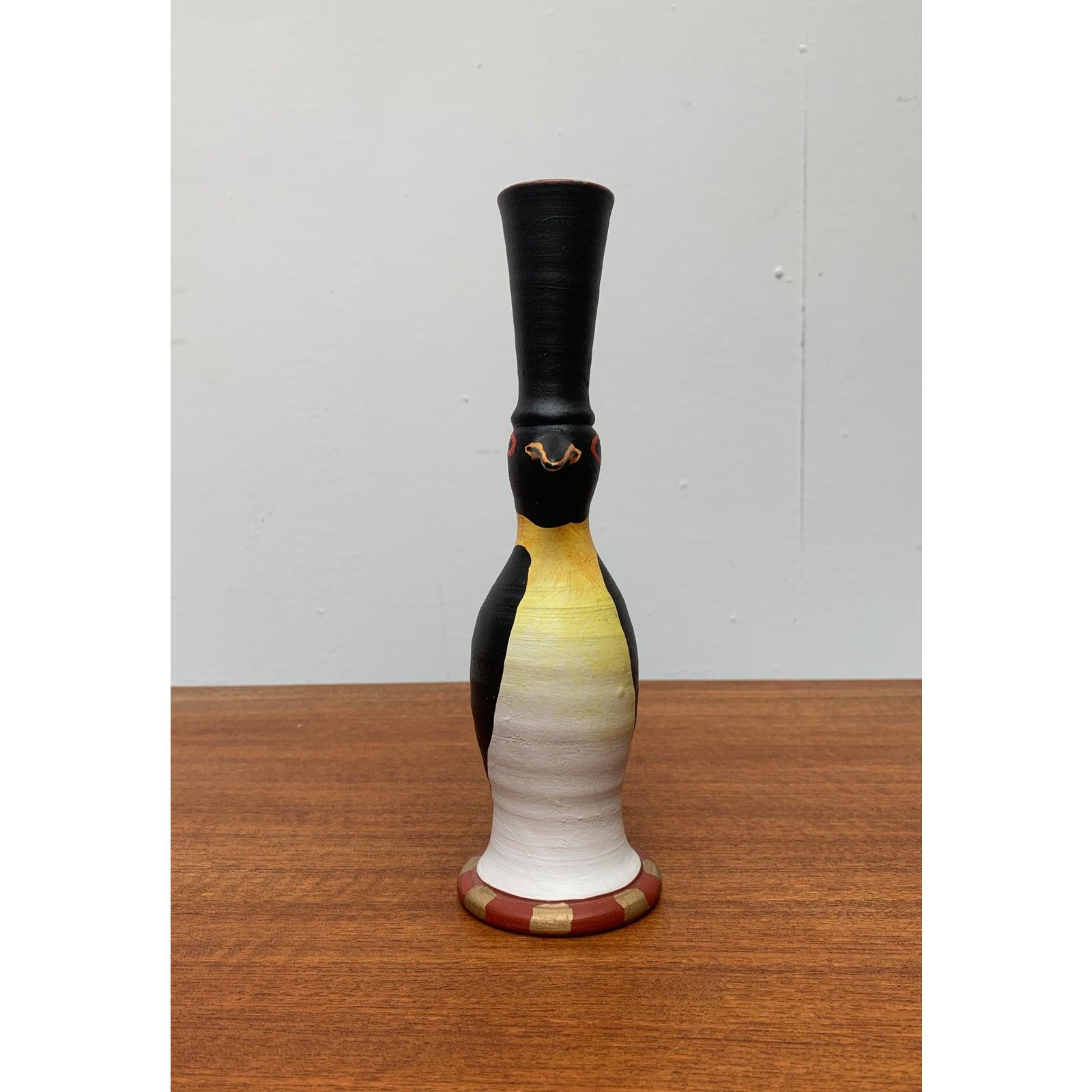Schwedischer Pinguin-Kerzenständer aus Keramik von Eva Strömberg für Medevi, 1970er Jahre im Angebot 4