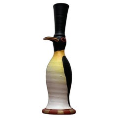 Vintage Swedish Ceramic Penguin Candle Holder by Eva Strömberg for Medevi, 1970s